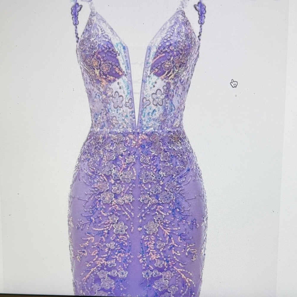Lavender Beaded Lace Bodycon Dress with Plunge Neckline